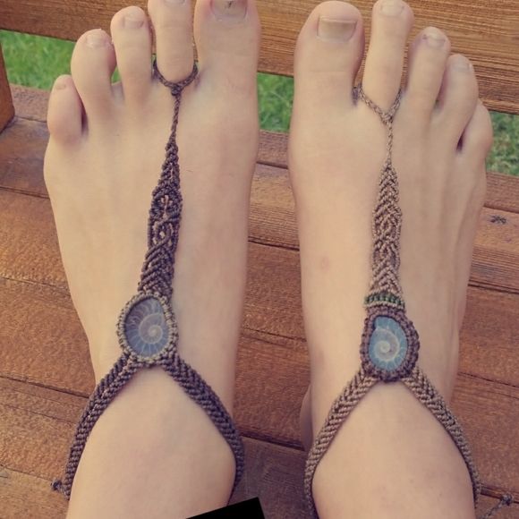 Barefoot sandals amonite sandals foot jewelry - Picture 1 of 1